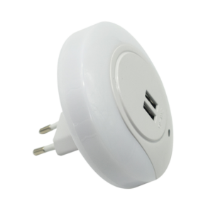 Παιδική Λάμπα Νυχτός Πρίζας με Auto-ON/OFF 0.5W και 2xUSB Type-A