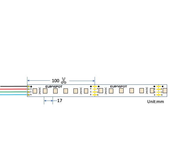 EuroSpot Led Ταινία DC:24V 5050 SMD IP65 14.4W/m RGB 5m - Image 3