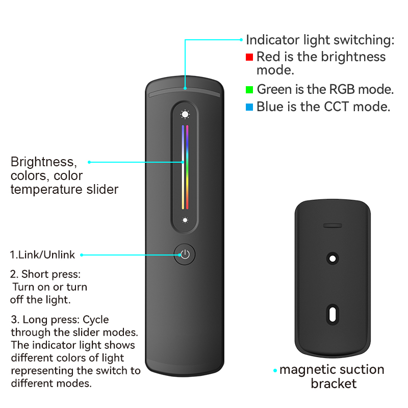 EuroSpot RF 2.4GHz 1Ζώνης Μαύρο Τηλεχειριστήριο RGB+CCT Ταινίας-Led - Image 3