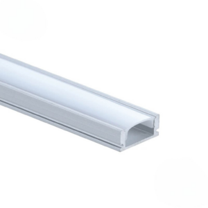 EuroSpot Προφίλ Αλουμινίου Ασημί Ταινίας Led L=2m 17.4x7mm NW=12.4mm με Γαλακτερό Κάλυμμα