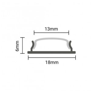 EuroSpot Προφίλ Αλουμινίου Ασημί Για Led Ταινίες L=2m 18x6mm NW=13mm Γαλακτερό Κάλυμμα