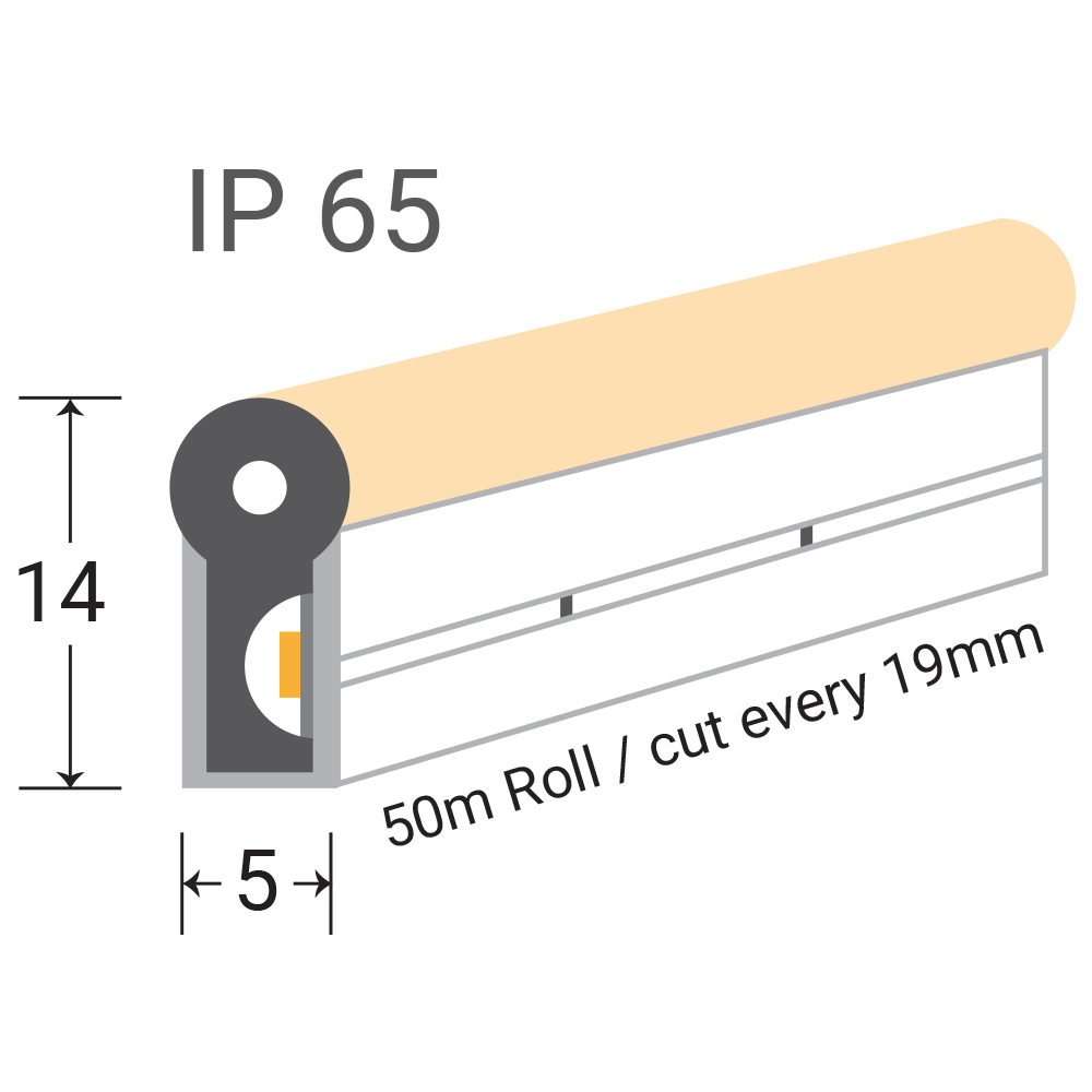 EuroSpot Led NEON FLEX Ταινία DC:24V IP65 8W 120Leds/m 5mm BLUE 5m - Image 3