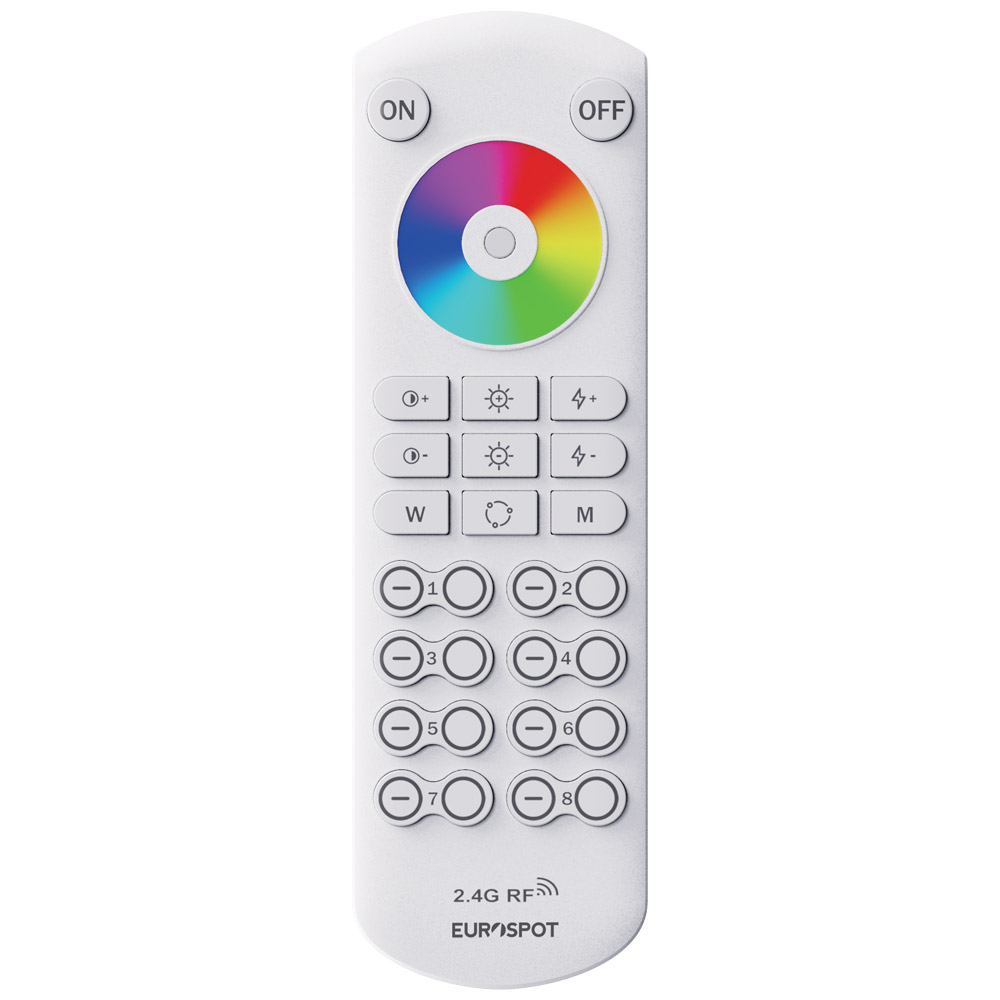 EuroSpot RF 2.4GHz 8Ζωνο Λευκό Τηλεχειριστήριο R=150Μ