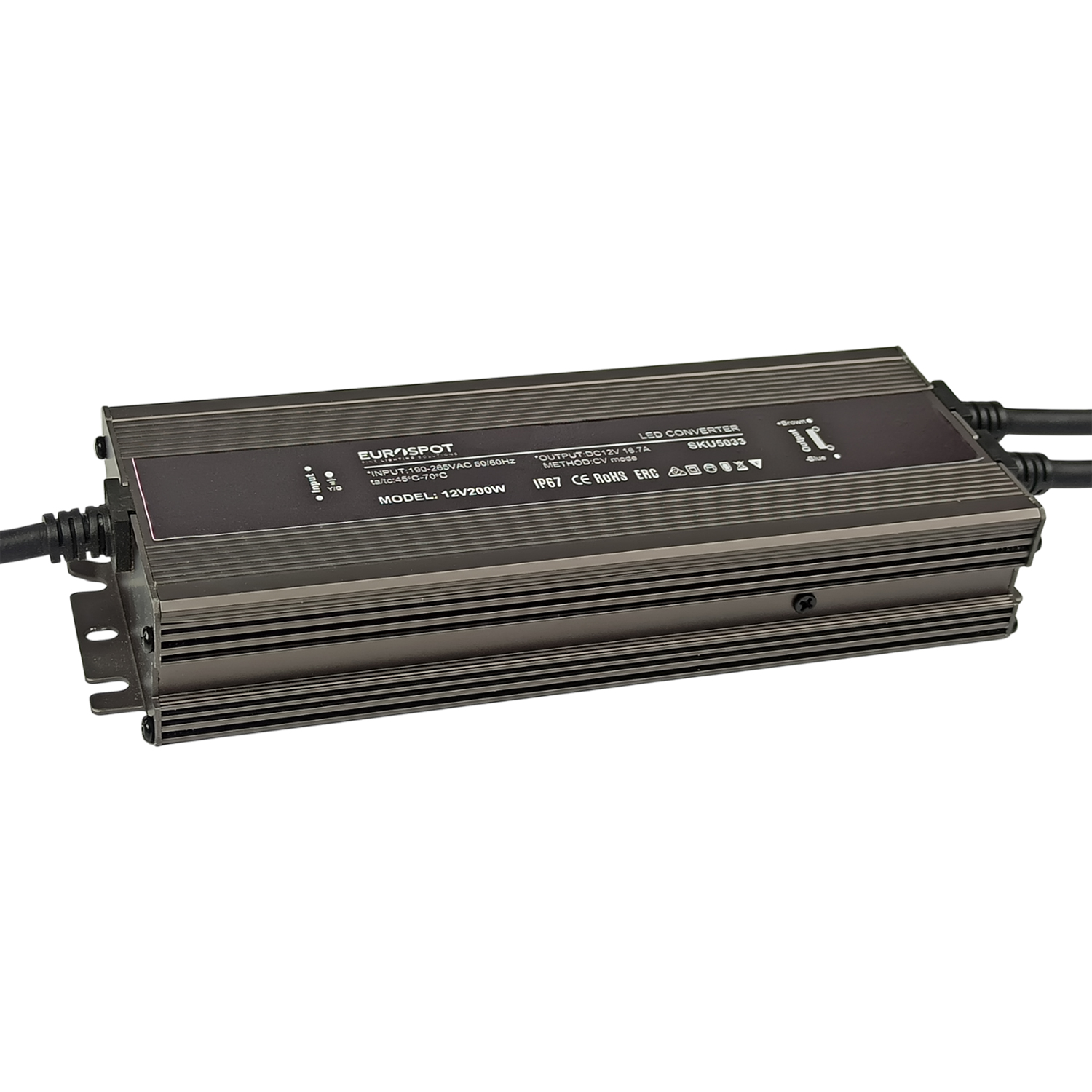Eurospot Στεγανό IP67 Τροφοδοτικό Led Αλουμινίου 12V 200W - Image 2