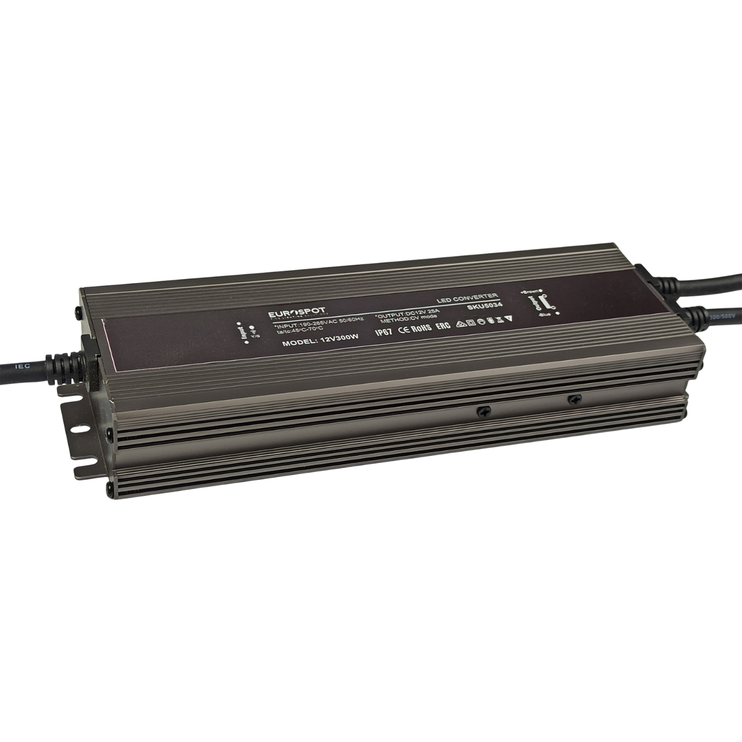 Eurospot Στεγανό IP67 Τροφοδοτικό Led Αλουμινίου 12V 300W - Image 2