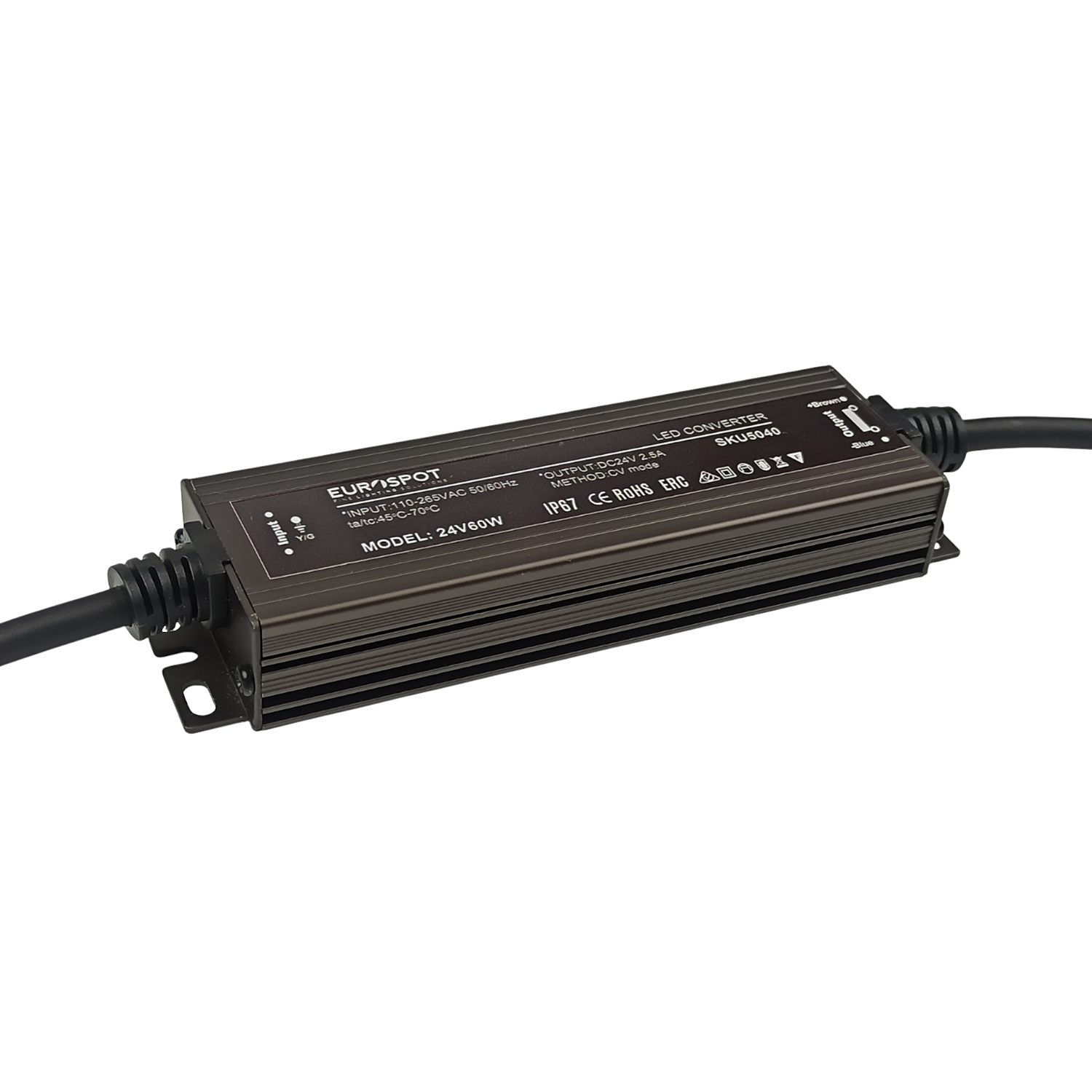 Eurospot Στεγανό IP67 Τροφοδοτικό Led Αλουμινίου 24V 60W - Image 2