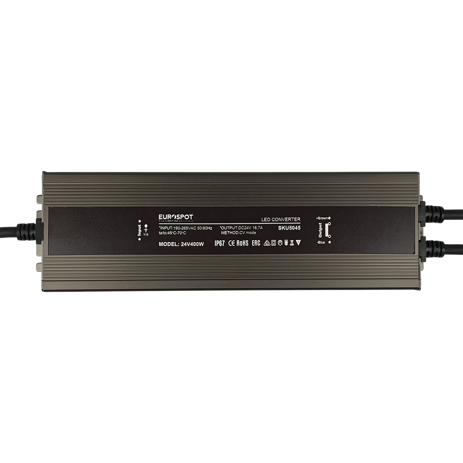 Eurospot Στεγανό IP67 Τροφοδοτικό Led Αλουμινίου 24V 400W