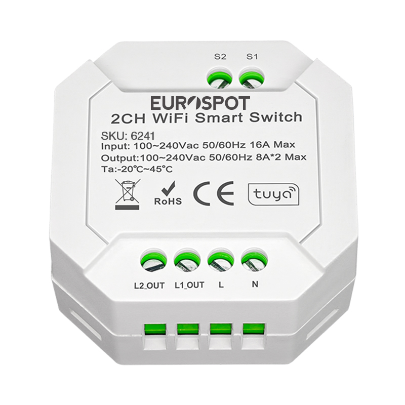 EuroSpot 2Channel Smart Switch Tuya WiFi 100-240V 2*8 A - Image 4