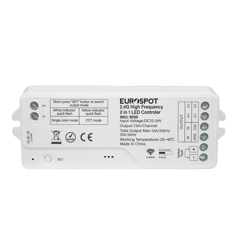 EuroSpot Led High Frequency Controller 2in1 2.4RF+ Push Dim - Image 2