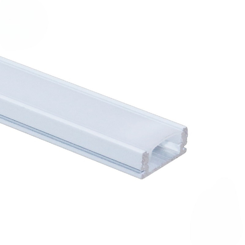 EuroSpot Προφίλ Αλουμινίου Λευκό Ταινίας Led L=2m 17.4x7mm NW=12.4mm Γαλακτερό Κάλυμμα