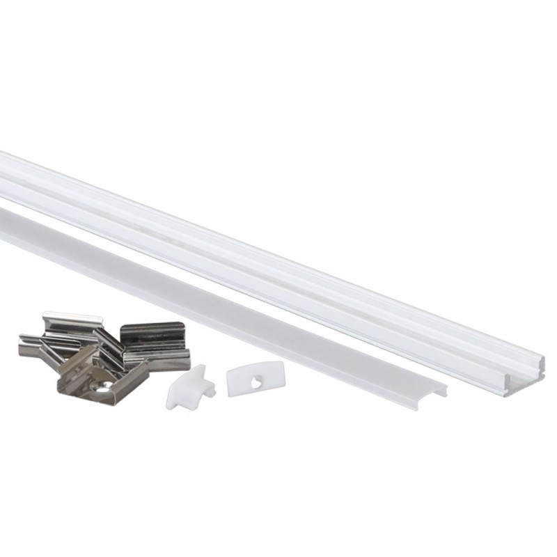 EuroSpot Προφίλ Αλουμινίου Λευκό Ταινίας Led L=2m 17.4x7mm NW=12.4mm Γαλακτερό Κάλυμμα - Image 3