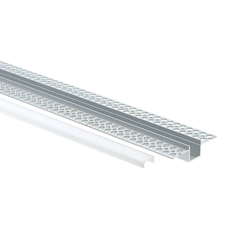 EuroSpot Προφίλ Αλουμινίου Γυψοσανίδας Ασημί Για Led Ταινίες L=2m 56x15mm NW=12.5mm Γαλακτερό Κάλυμμα - Image 3