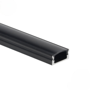 EuroSpot Προφίλ Αλουμινίου Μαύρο Ταινίας Led L=2m 17.4x7mm NW=12.4mm Μαύρο Κάλυμμα