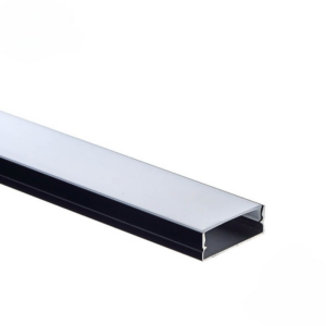 EuroSpot Προφίλ Αλουμινίου Μαύρο Για Led Ταινίες L=2m 30x10mm NW=25mm Γαλακτερό Κάλυμμα