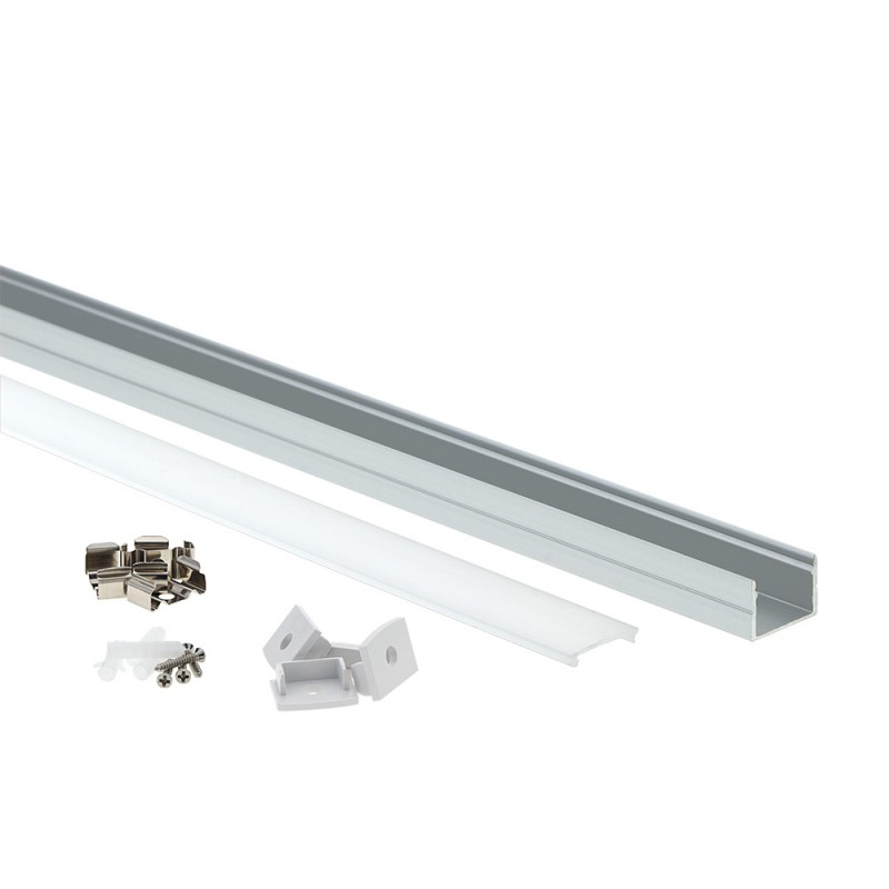 EuroSpot Προφίλ Αλουμινίου Ασημί Για Led Ταινίες L=2m 19.3x13mm NW=15.5mm Γαλακτερό Κάλυμμα - Image 2