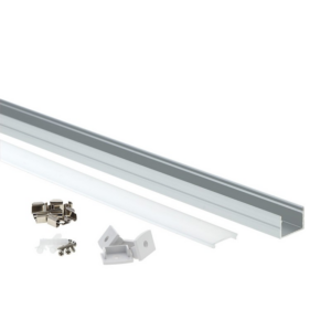 EuroSpot Προφίλ Αλουμινίου Ασημί Για Led Ταινίες L=2m 19.3x13mm NW=15.5mm Γαλακτερό Κάλυμμα