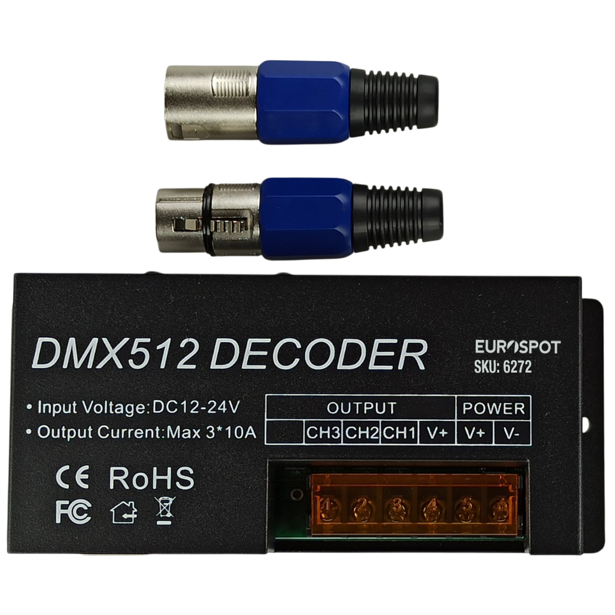 EuroSpot DMX512 Controller για Ταινίες Led RGB DC: 12-24V (8A*3CH) - Image 2