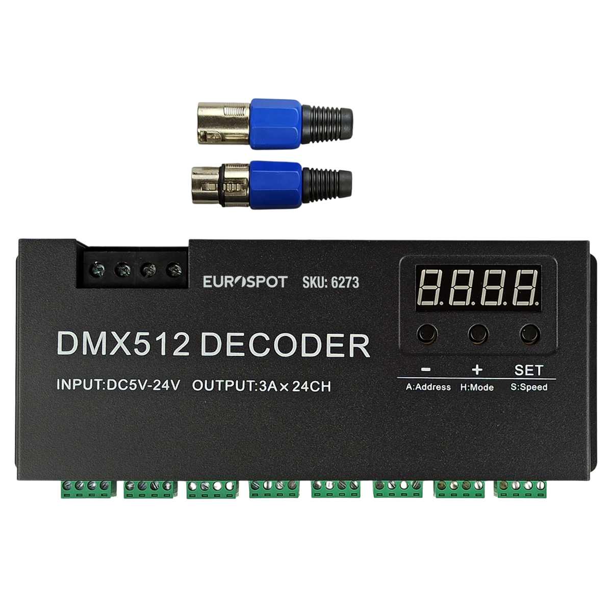 EuroSpot DMX512 Controller για Ταινίες Led RGB 24CH DC: 5-24V - Image 2